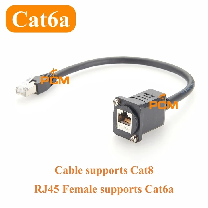 RJ45 Cat6a Ethernet Panel Mount Cable