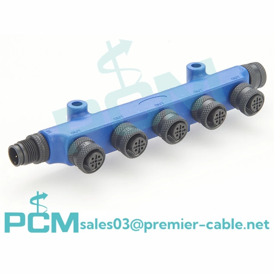 M12 TEE 5 Way Connector NMEA 2000 Backbone Connector