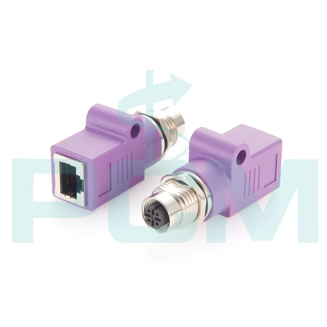 M12 D Code 4Pin to RJ45 Female Adapter