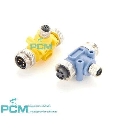 نظام الحافلات T-Connector Devicenet M12 A-Code إلى 7/8 "-16 موزع غير متوازي
