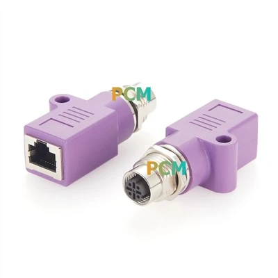 محول Ethernet الصناعي M12 إلى RJ45 D- ترميز D.