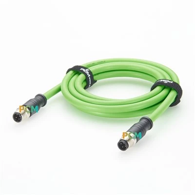 M12 4كابل Pin D Code ذكر إلى ذكر CAT5E
